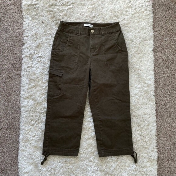 Coldwater Creek Brown High Rise Straight Leg Cropped Ankle Pants - Picture 1 of 10